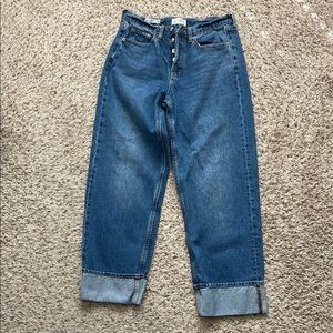 Universal Thread Blue Boyfriend Jeans with Cuffed Hem
